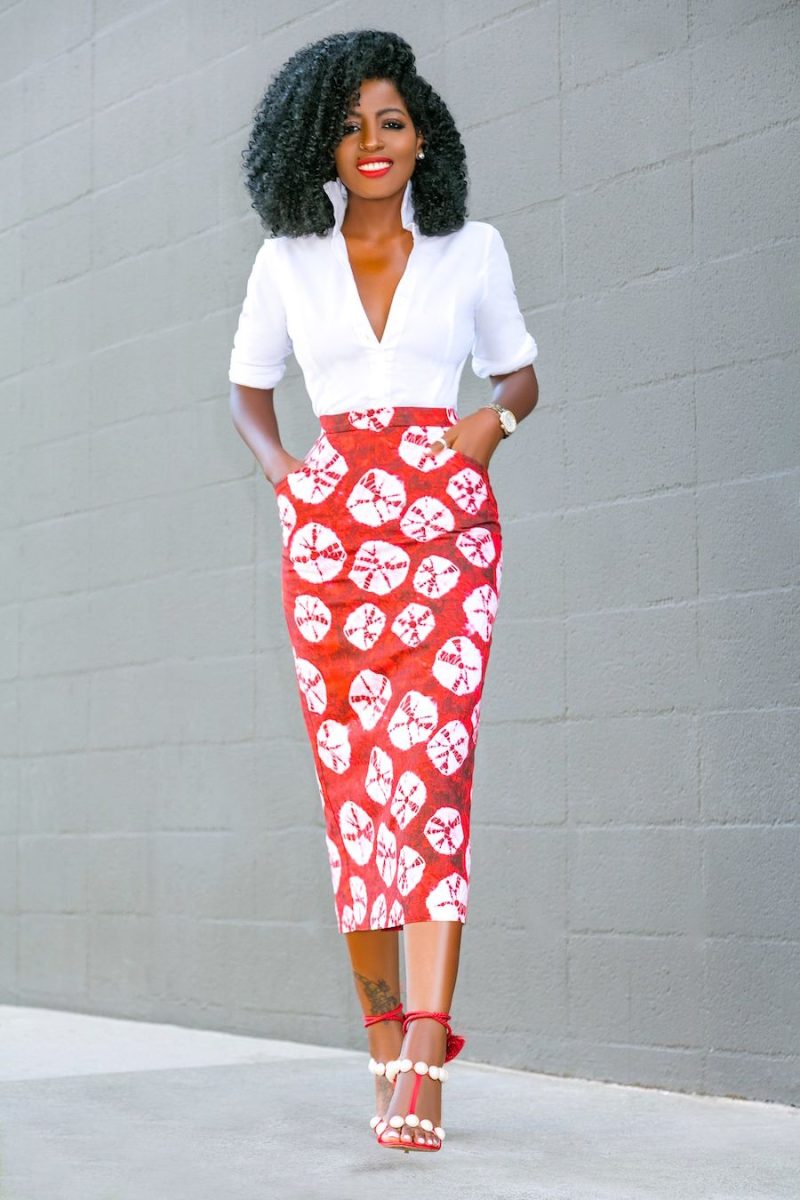 African woman in a pencil skirt