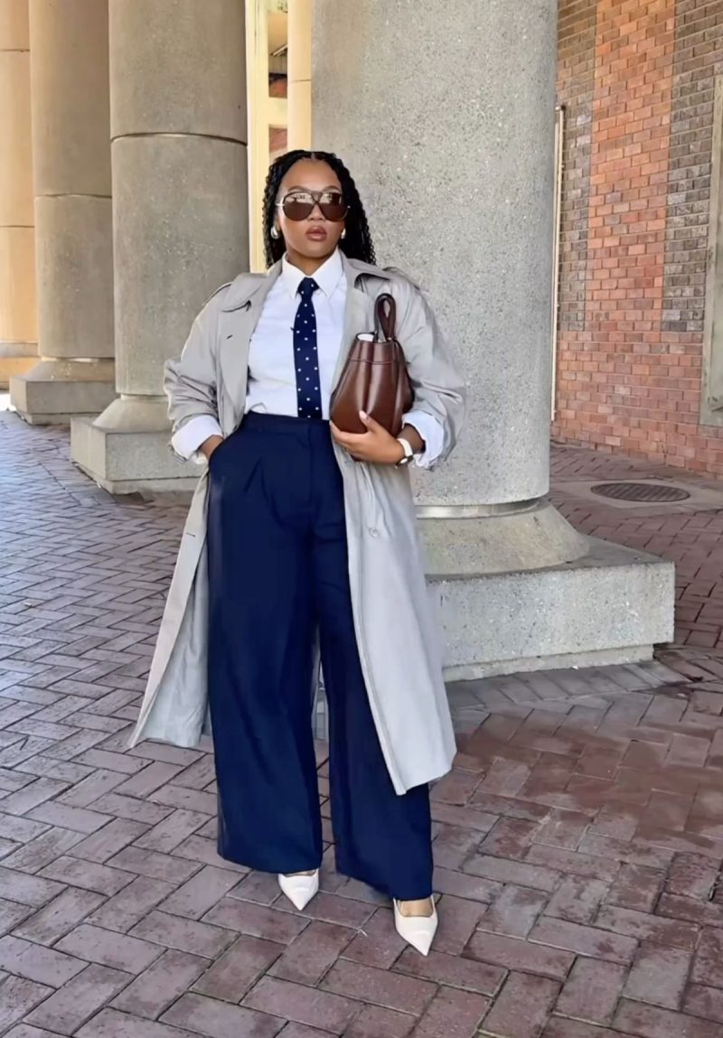 Statement trench coat for confident professional dressing