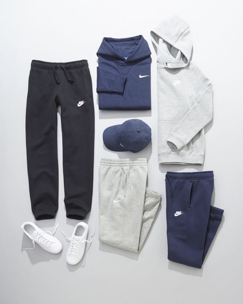 Flat lay of an eco-friendly sportswear outfit with accessories.