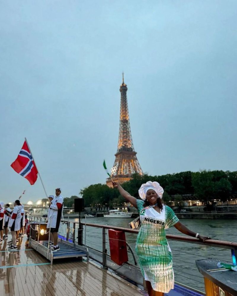 Chioma Onyekwere Lyons in an African-inspired outfit
