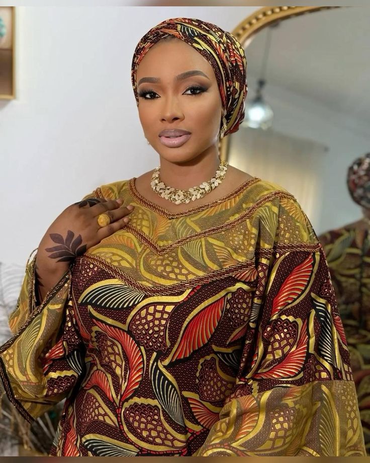 Ankara Kaftan With Embroidered Neckline (The Heritage Revival)