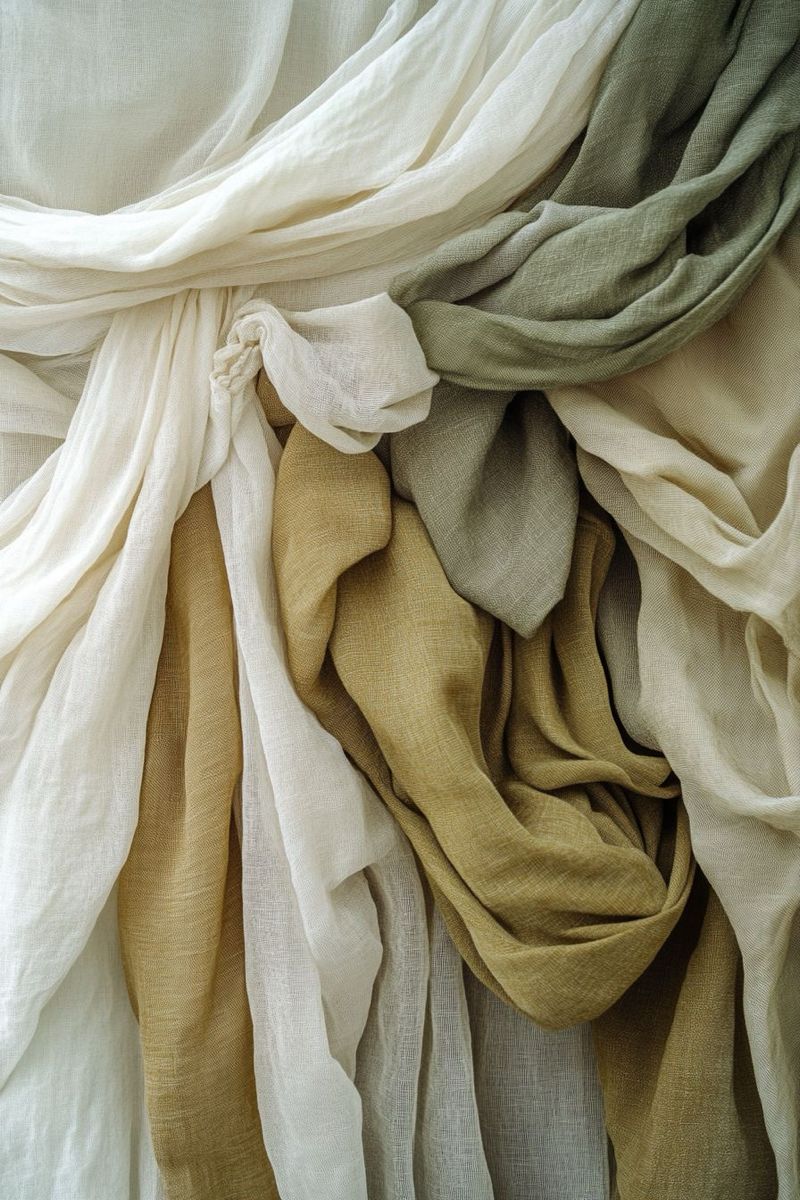 Sustainable minimalist fabrics such as Tencel and organic cotton.