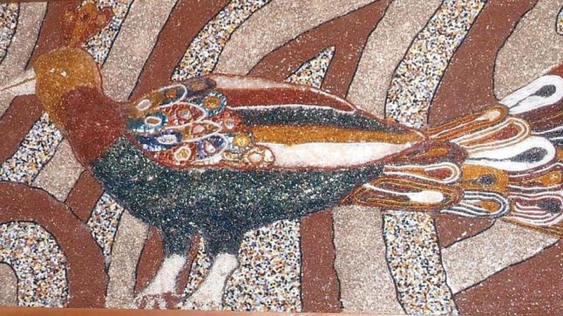 Beadwork piece titled ‘Peacock’ by artist Chief Olafisoye
