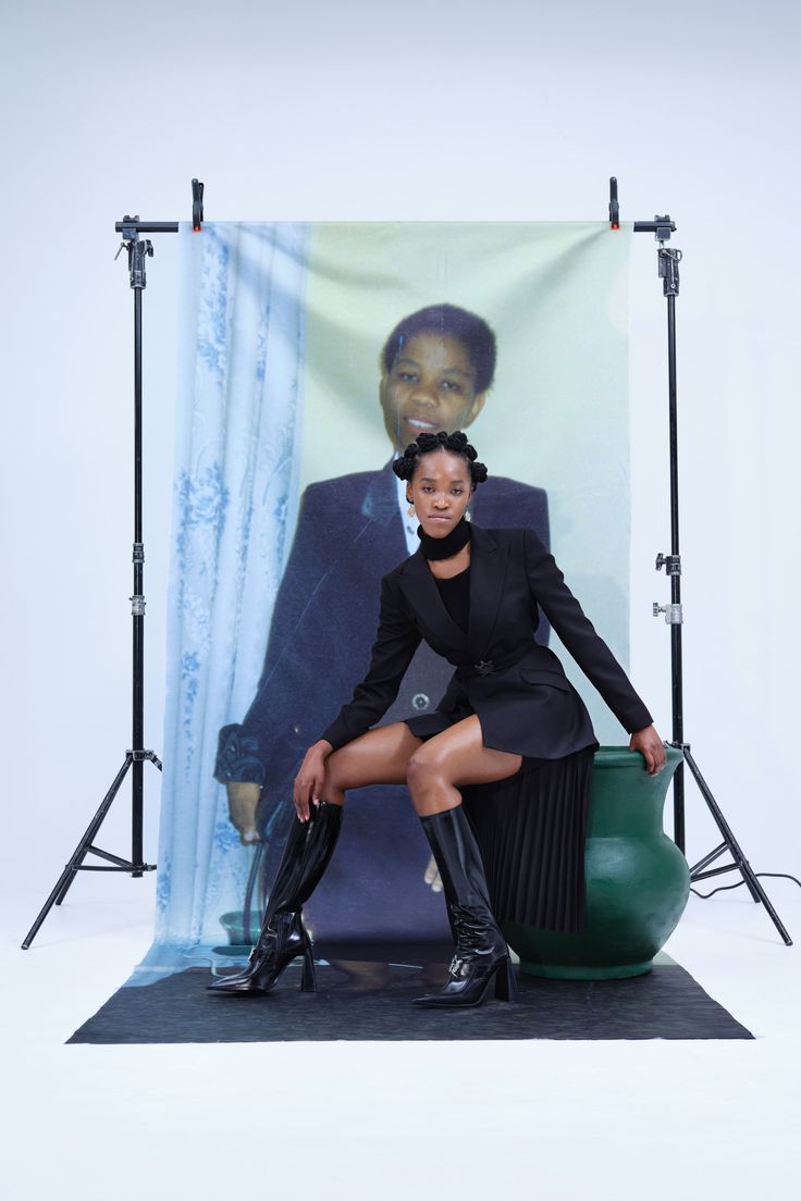 Thebe Magugu structural tailoring, showcasing a sharply defined blazer and sophisticated, contemporary African design.