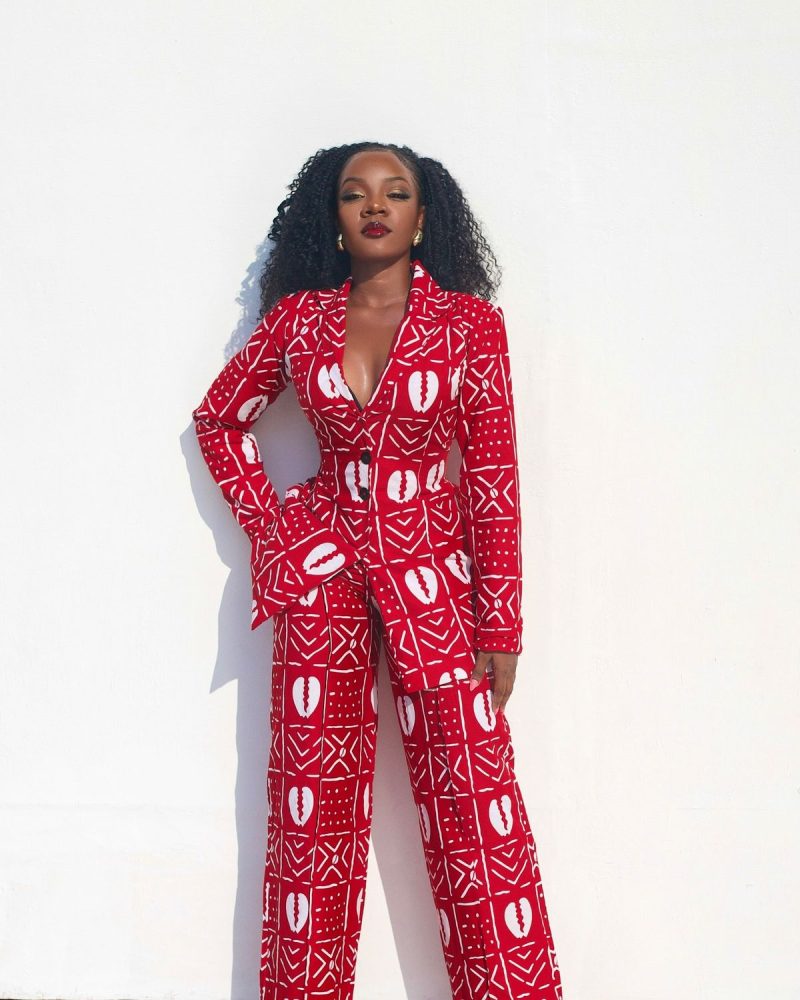 An African woman in an Ankara suit blending traditional and modern fashion
