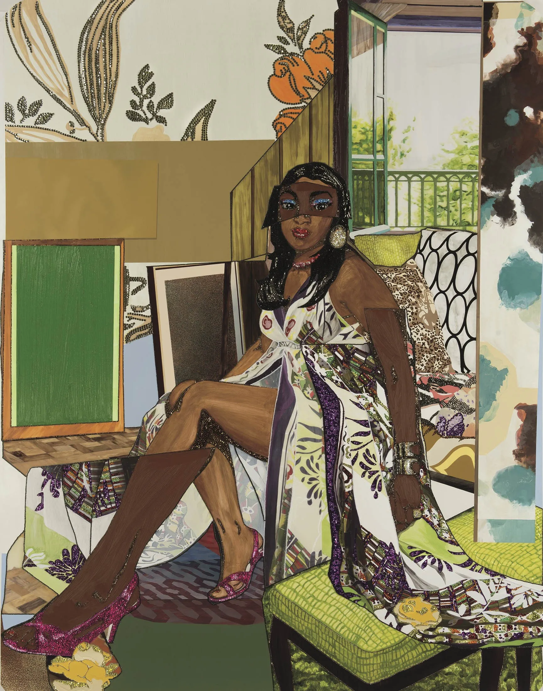  Mickalene Thomas' 'I've Been Good To Me,' which sold for $901,200, quadrupling its estimate and nearly doubling the artist's previous auction record
