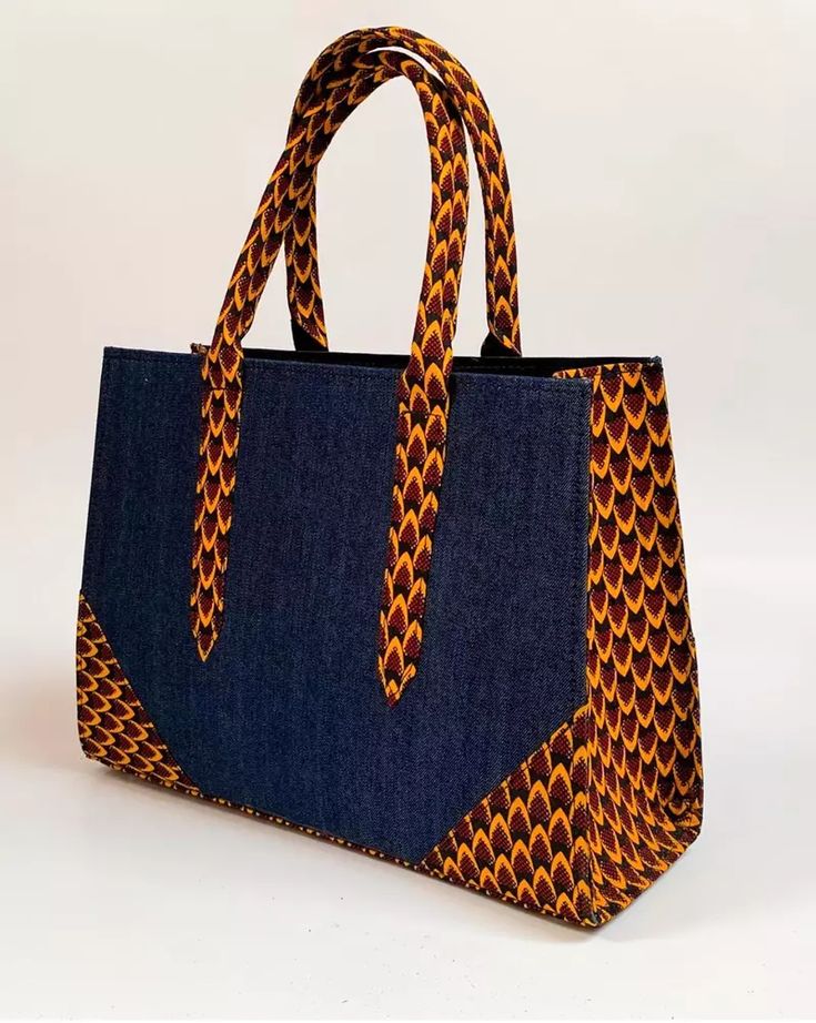 A picture of a handmade African bag designed with minimal hardware and long-lasting construction for modern luxury use.