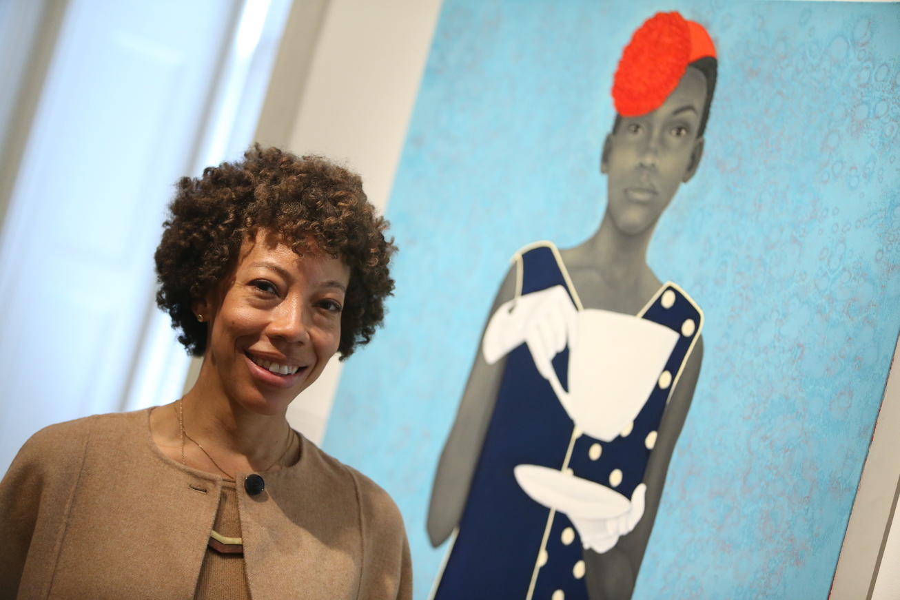 Amy Sherald, whose painting 'The Bathers' achieved $4.4 million at auction after a 15-minute bidding battle
