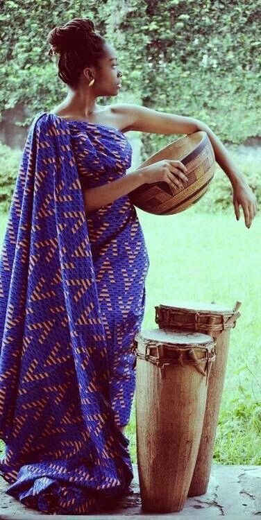 A picture showing a woman in cultural attire.
