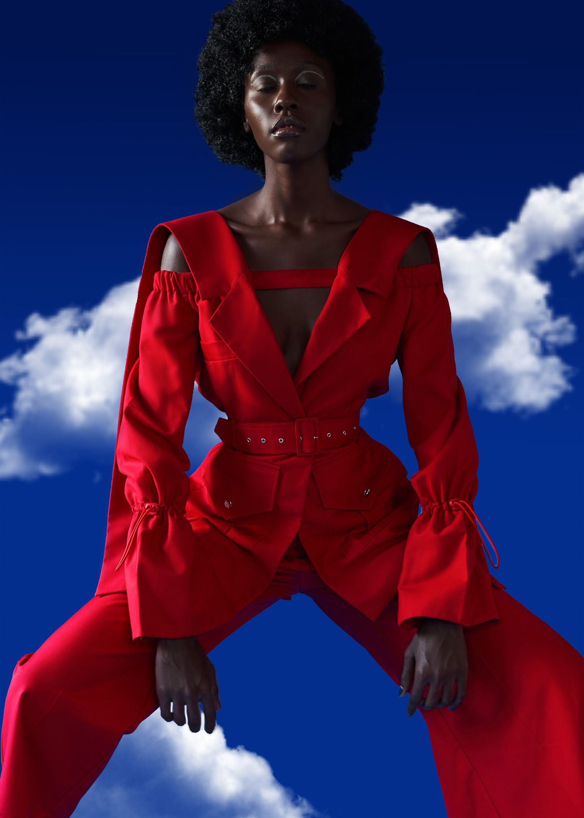 Minimalist sustainable blazer by Thebe Magugu: An inclusive and durable fashion staple.
