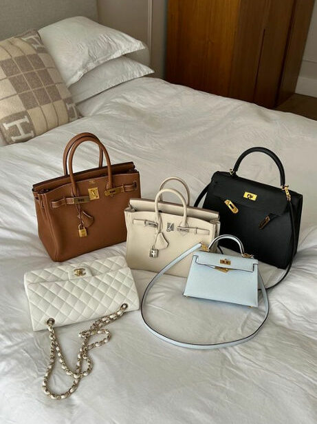 A picture showing classic handbags with a clean silhouette and neutral colour, perfect for styling with everyday clothing to show long-term wearability.