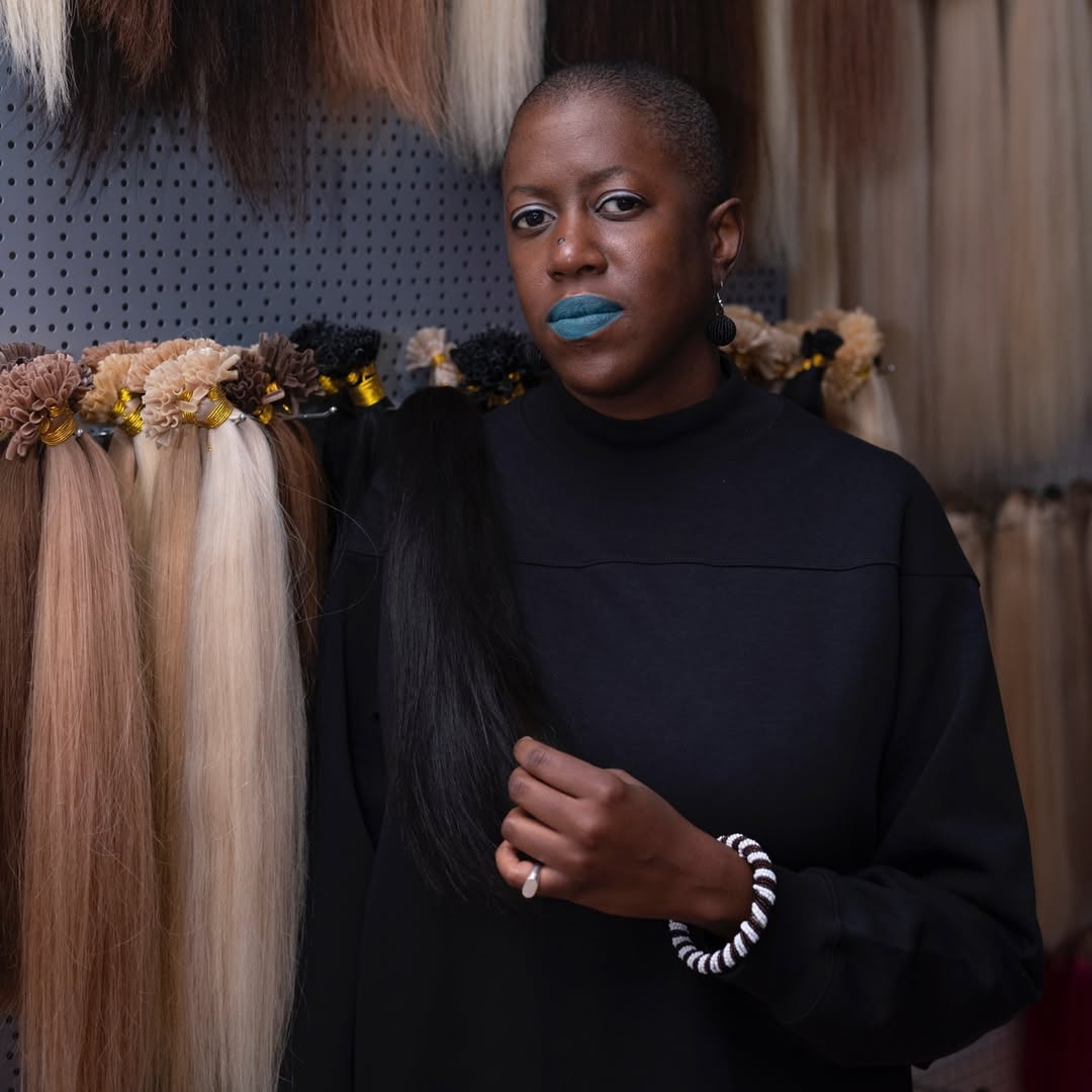 Nontsikelelo Mutiti exploring hair braiding patterns as shared diasporic visual language
