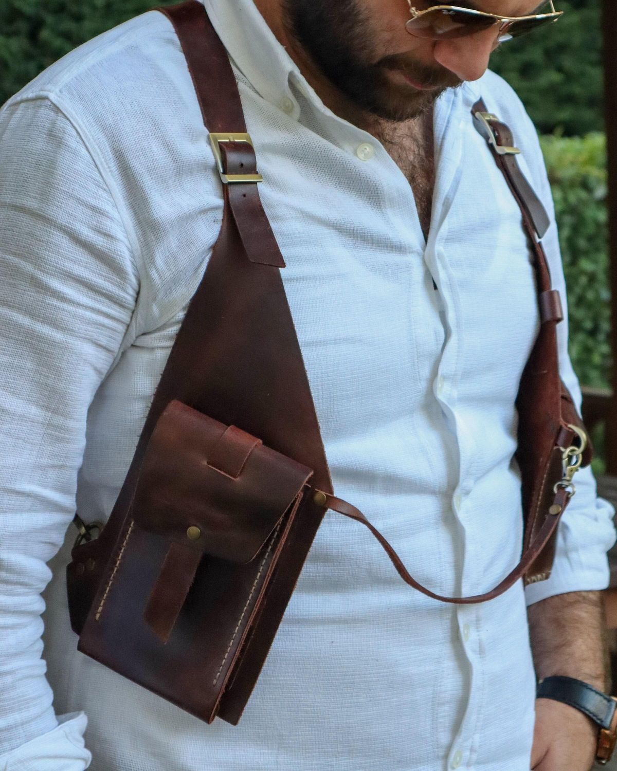 The Leather Cross-Body Carrier / Harness Bag