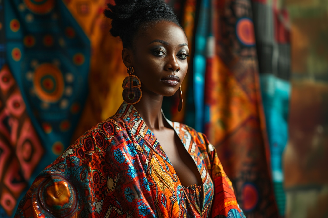 Contemporary African elegance merging traditional fabrics with modern cultural expression