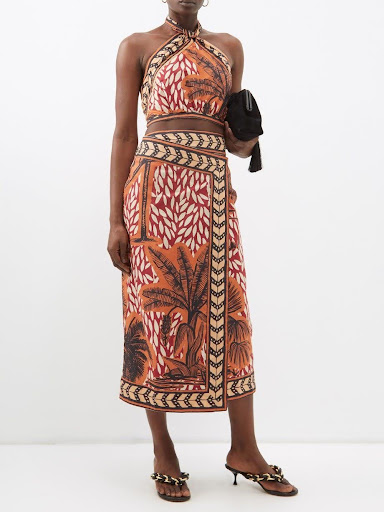 The Patterned Wrap Skirt / Tie Garment