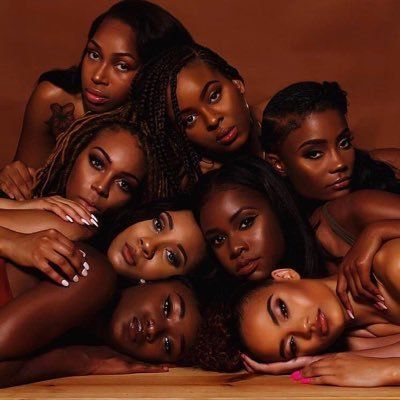 A picture showing how black women's skin tone really is.
