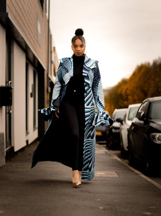 A picture showing how to style elegantly during cold weather.