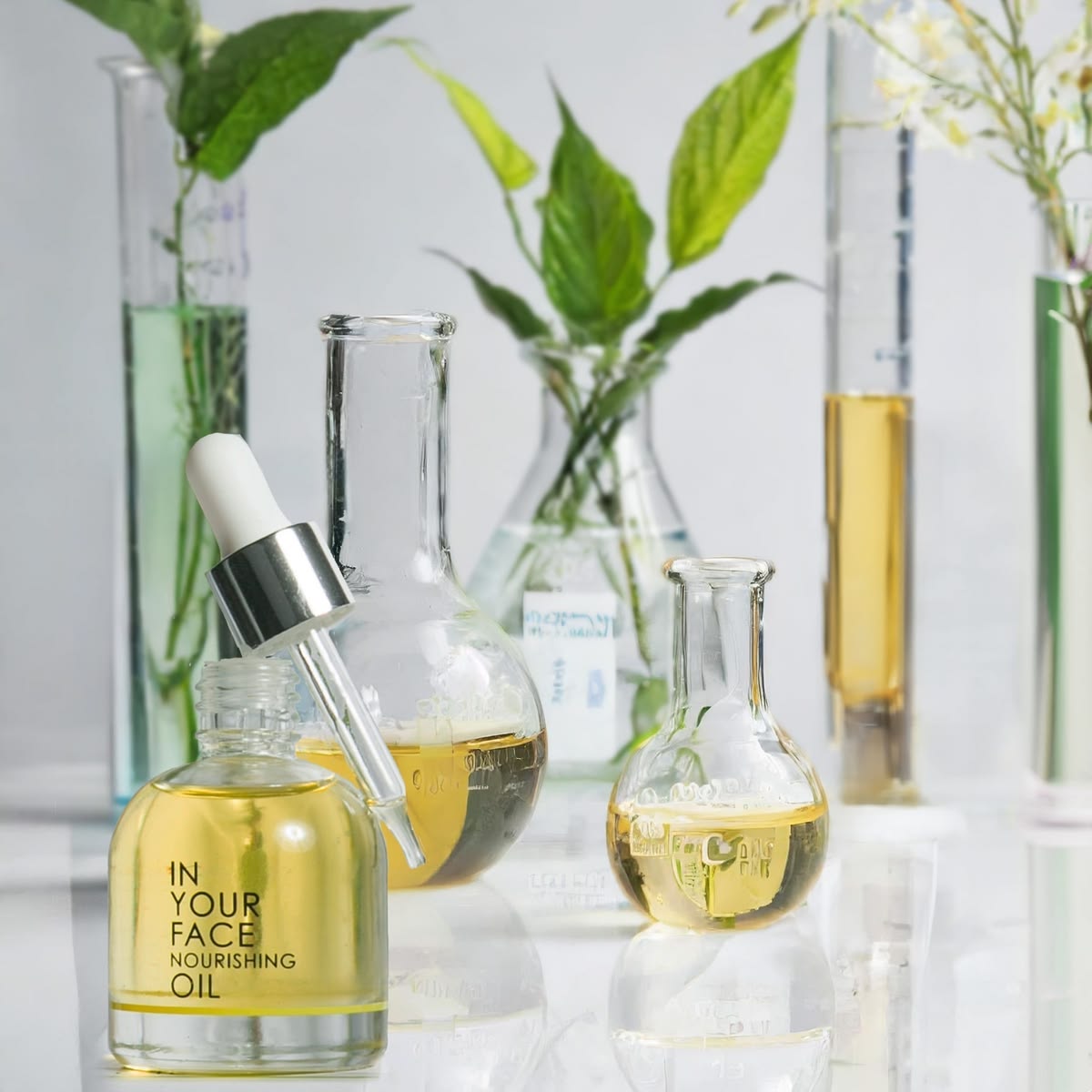 Probiotic skincare products compared to fermented natural ingredients, showing the microbiome skincare concept
