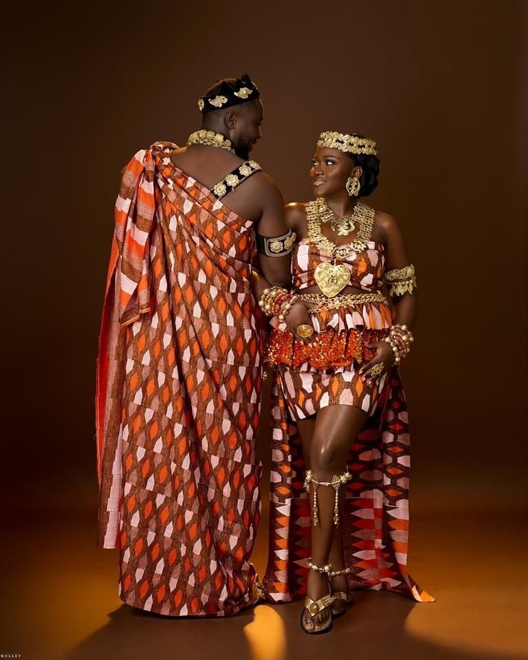 Royal traditional clothing in the Benin Republic, showing ceremonial palace attire and cultural identity