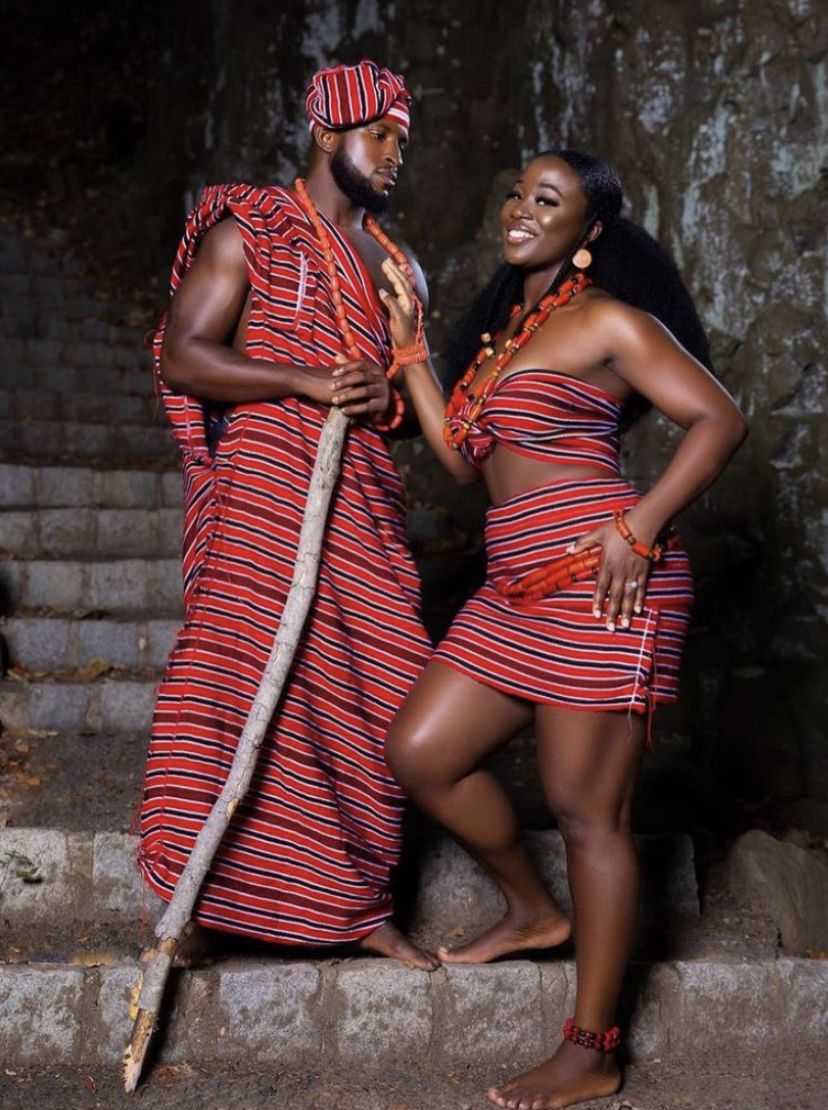 Ethnic traditional clothing in Liberia, showing Kpelle wrappers and Vai ceremonial robes
