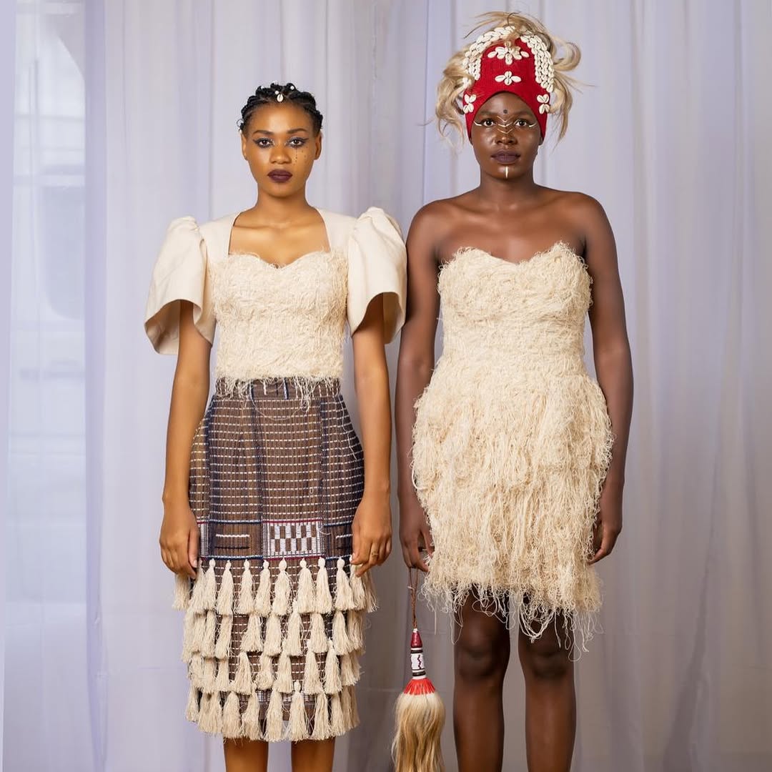 An image showing models wearing pieces from a designer who collaborated with local artisans in Côte d’Ivoire