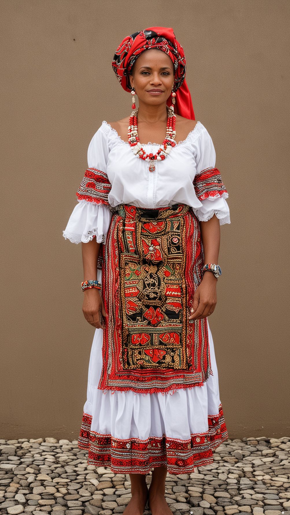 Traditional African-inspired clothing in Cape Verde.