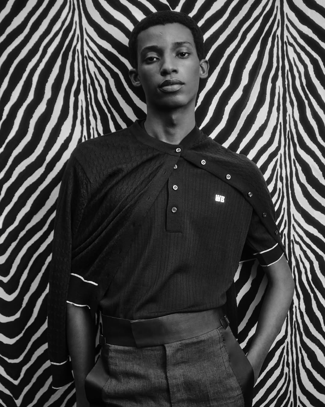 An image showing a model wearing a piece from one of the African-British fashion designers