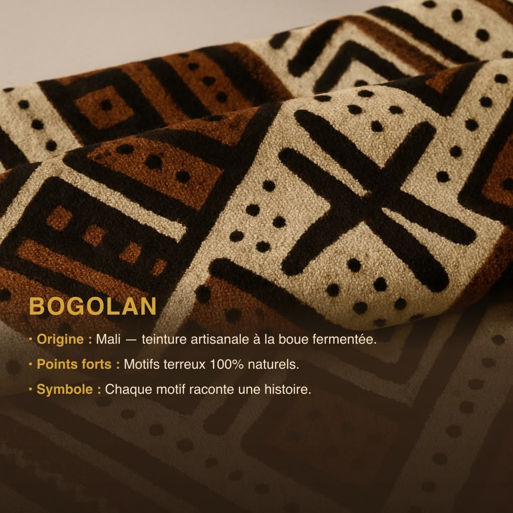 A close look at a Bogolan mud cloth.