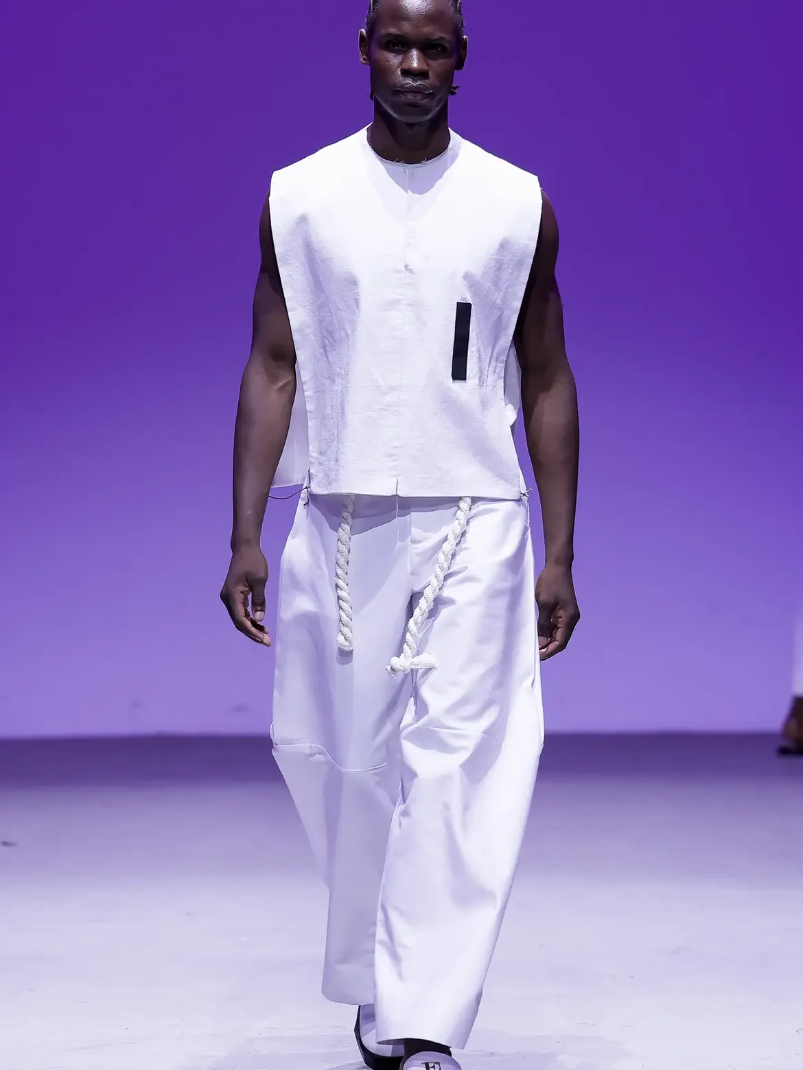  An image showing a model wearing a piece from a Nigerian designer during SA Menswear Week